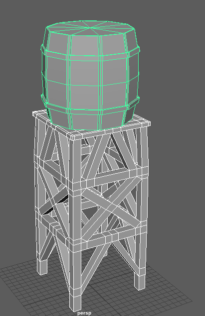 water tower with barrel done